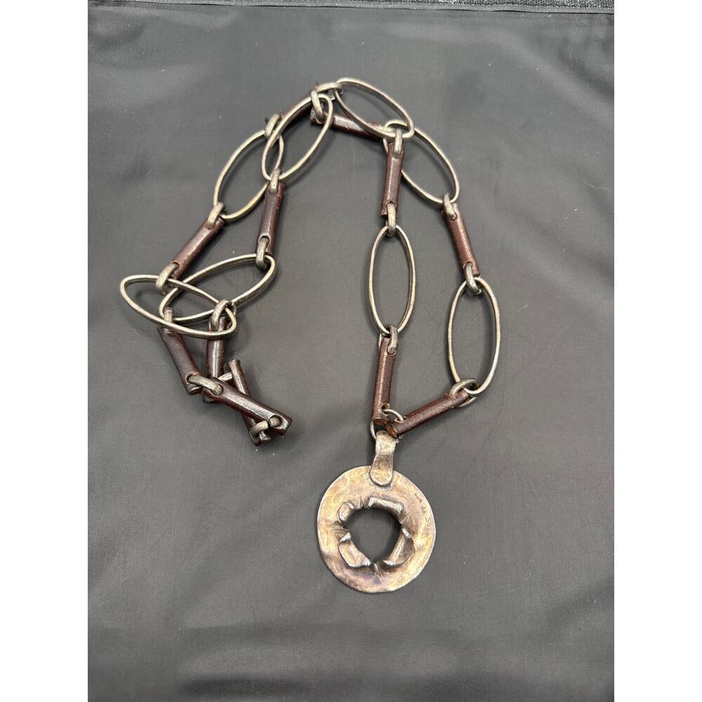 Uno de 50 Cratere Silver Plated / Exotic Wood Long Necklace 19" wood and silver - Picture 6 of 6